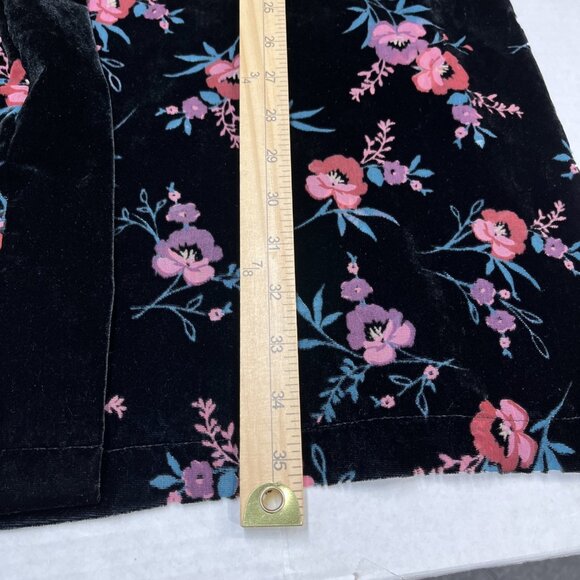 INC Robe Womens L Black Burnout Velvet Berry Floral Tie Waist Whimsigoth Fairy - Picture 8 of 9